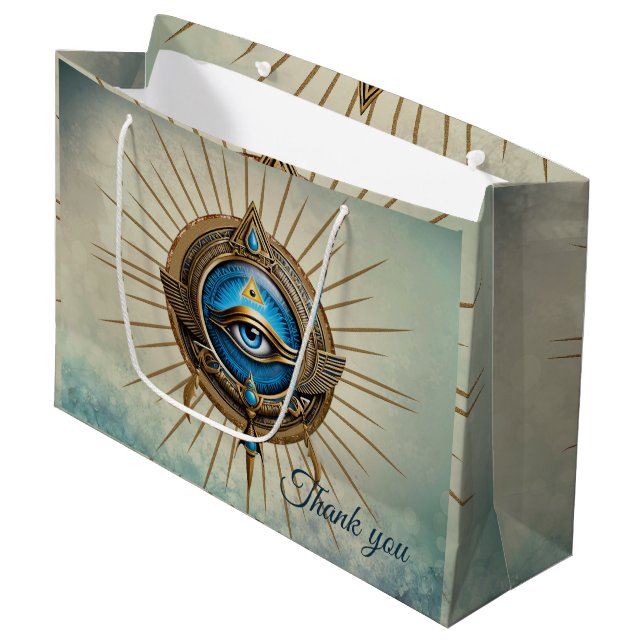 Sacola Para Presentes Grande Símbolo do olho do Egito, (Frente inclinada)