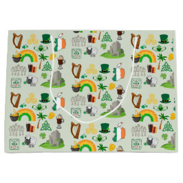 Sacola Para Presentes Grande Símbolos da Irlanda