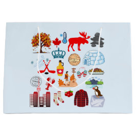 Sacola Para Presentes Grande Símbolos do Canadá