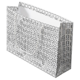 Sacola Para Presentes Grande Símbolos originais design preto e branco Domino