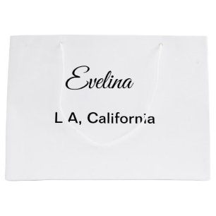 Sacola Para Presentes Grande Simple minimal add your name text place city custo