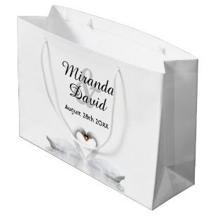 Sacola Para Presentes Grande Simples gant branco de casamento