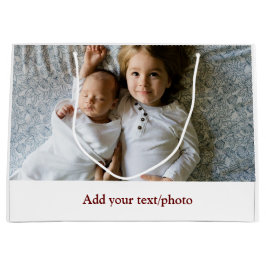 Sacola Para Presentes Grande simples minimal ADICIONE SUA FOTO TEXTO NATAL