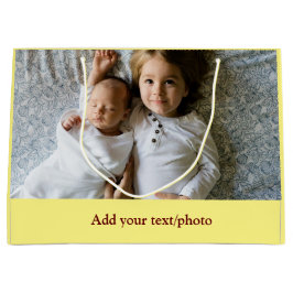 Sacola Para Presentes Grande simples minimal ADICIONE SUA FOTO TEXTO NATAL     