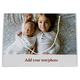 Sacola Para Presentes Grande simples minimal ADICIONE SUA FOTO TEXTO NATAL     