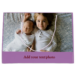 Sacola Para Presentes Grande simples minimal ADICIONE SUA FOTO TEXTO NATAL    