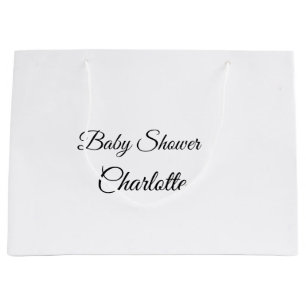 Sacola Para Presentes Grande SIMPLES MINIMAL.CUTE ADICIONE O NOME DO BEBÊ baby