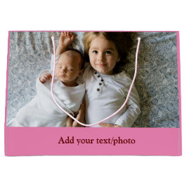 Sacola Para Presentes Grande simples mínimo ADICIONE SUA FOTO TEXTO NATAL