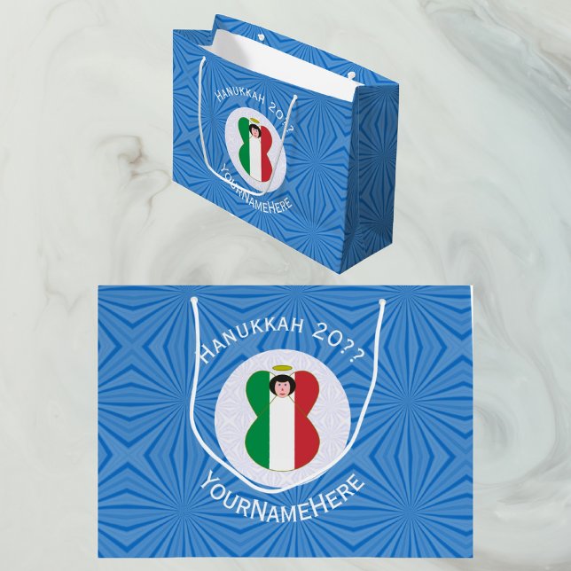Sacola Para Presentes Grande Sinalizador Anjo Italiano para Hanukkah (Criador carregado)