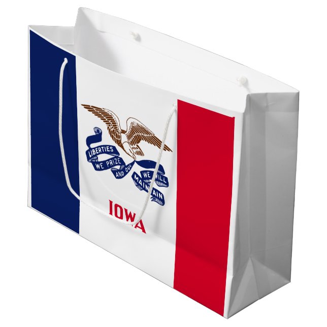 Sacola Para Presentes Grande Sinalizador do Estado de Iowa (Frente inclinada)