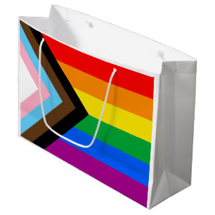 Sacola Para Presentes Grande Sinalizador do Orgulho de Progresso LGBTQ+