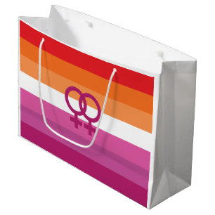 Sacola Para Presentes Grande Sinalizador do Orgulho Lésbico WLW (Sunset)