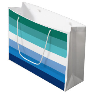 Sacola Para Presentes Grande Sinalizador do Orgulho Masculino gay (Azure)