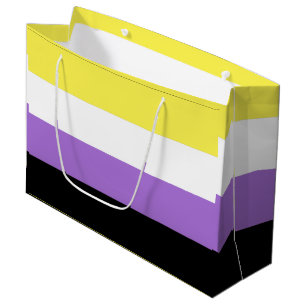 Sacola Para Presentes Grande Sinalizador do Orgulho Não Binário