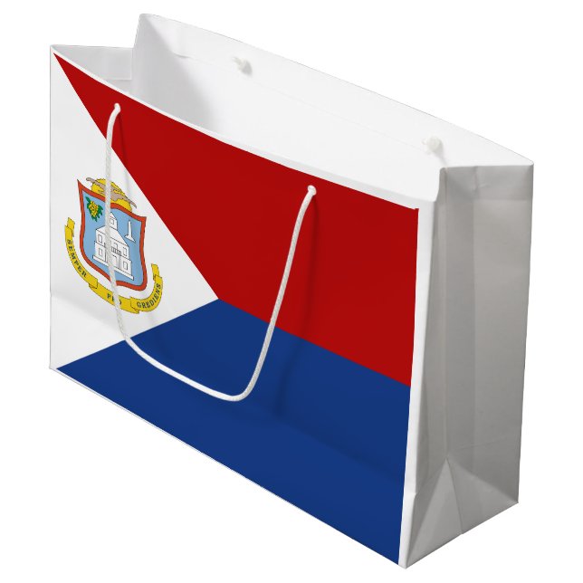 Sacola Para Presentes Grande Sint Maarten Flag (Frente inclinada)