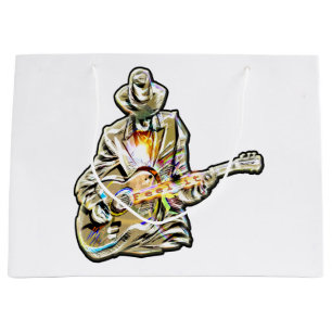 Sacola Para Presentes Grande Sinta os Blues - Design de violão artístico