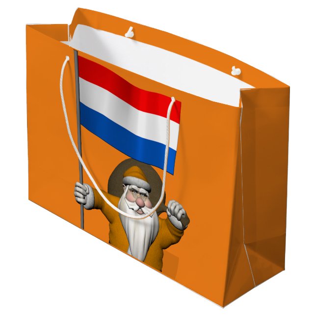 Sacola Para Presentes Grande Sinterklaas Com Sinal Dos Países Baixos (Verso inclinado)