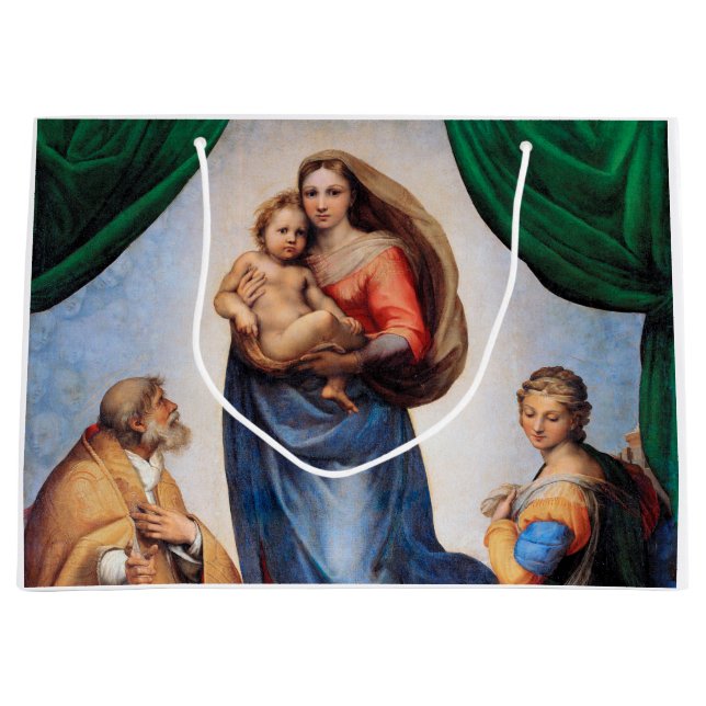 Sacola Para Presentes Grande Sistine Madonna, Raphael (Frente)