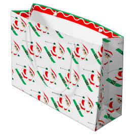 Sacola Para Presentes Grande Skiing Christmas Holiday