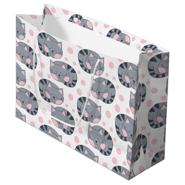 Sacola Para Presentes Grande Sleing Cat Gift Bag (Frente inclinada)
