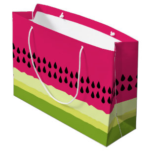 Sacola Para Presentes Grande Slice de Presente de Melancia Rosa
