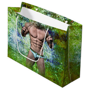Sacola Para Presentes Grande SlipperyJoe's homem adulto altamente musculoso sem
