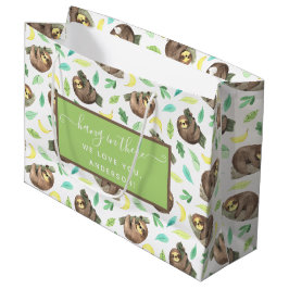 Sacola Para Presentes Grande Sloth Hang In It Gift Bag