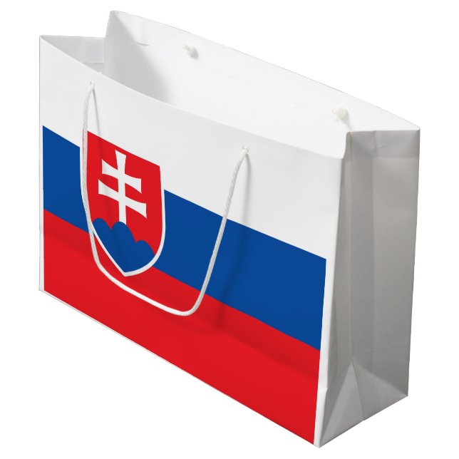 Sacola Para Presentes Grande Slovakia Flag (Frente inclinada)