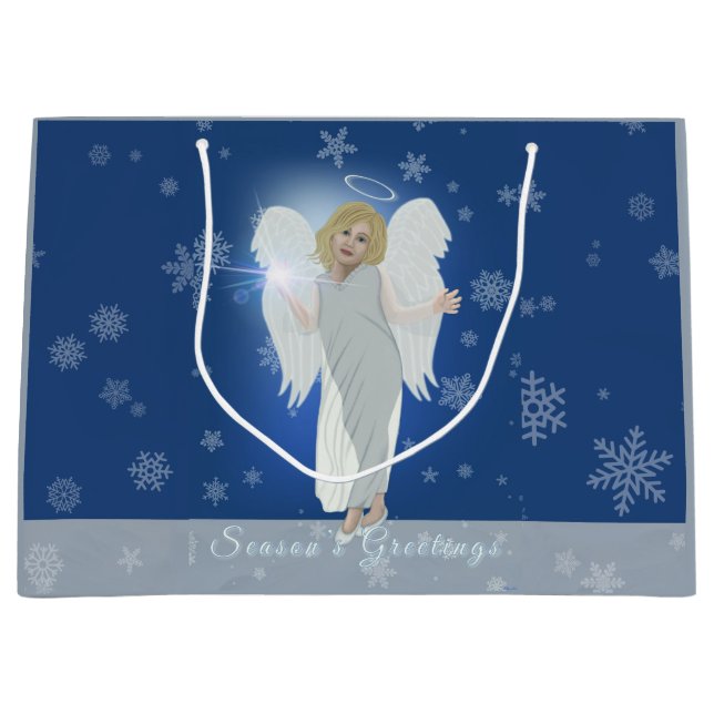 Sacola Para Presentes Grande Snow Angel (Frente)
