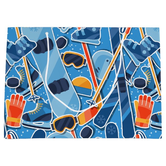 Sacola Para Presentes Grande Snowboarder (Frente)