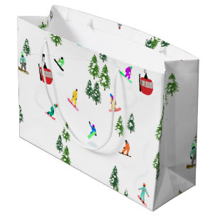 Sacola Para Presentes Grande Snowboarder Moderno