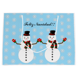 Sacola Para Presentes Grande Snowman