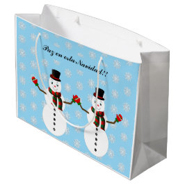 Sacola Para Presentes Grande Snowman