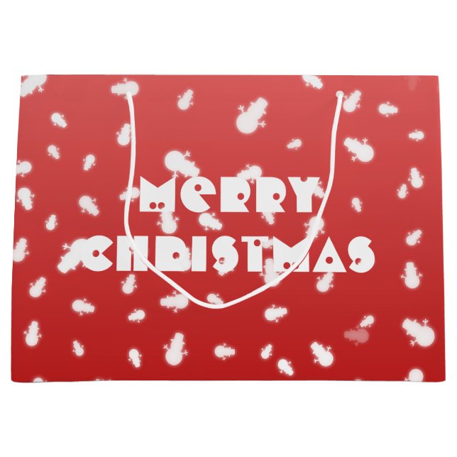 Sacola Para Presentes Grande Snowman de Natal (Frente)