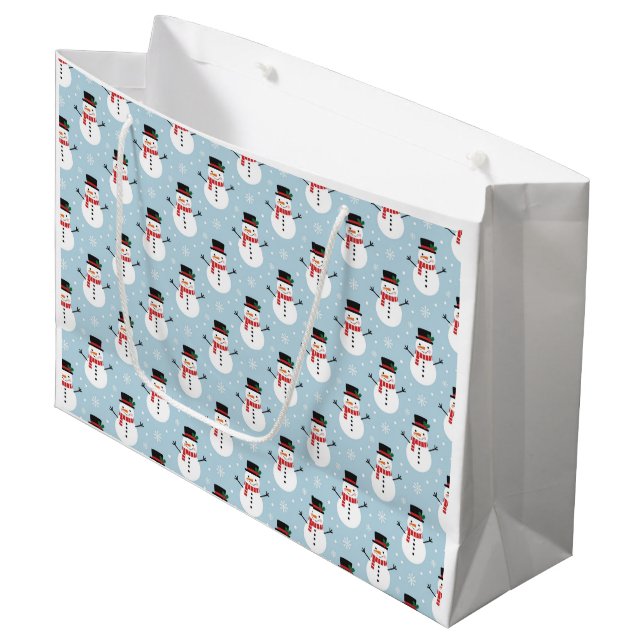 Sacola Para Presentes Grande Snowman pattern (Frente inclinada)