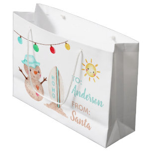 Sacola Para Presentes Grande Snowman Tropical Gift Bag