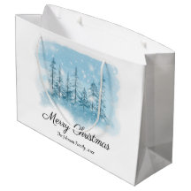 Snowy Winter Merry Christmas Gift Bags