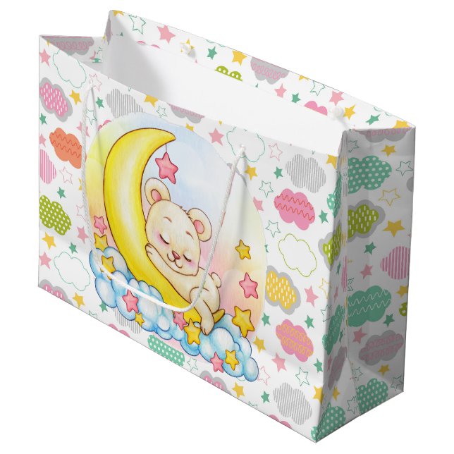 Sacola Para Presentes Grande Sobre A Lua (Frente inclinada)