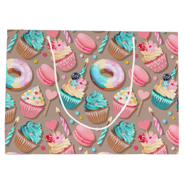 Sacola Para Presentes Grande Sobremesas Doces de Celebração (Verso)