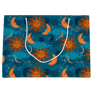 Sacola Para Presentes Grande Sol, Lua e Estrelas - Saco de Presente
