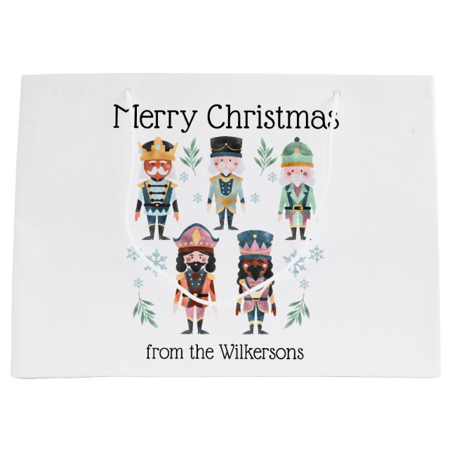 Sacola Para Presentes Grande Soldados de Brinquedos do Nozes de Natal (Frente)