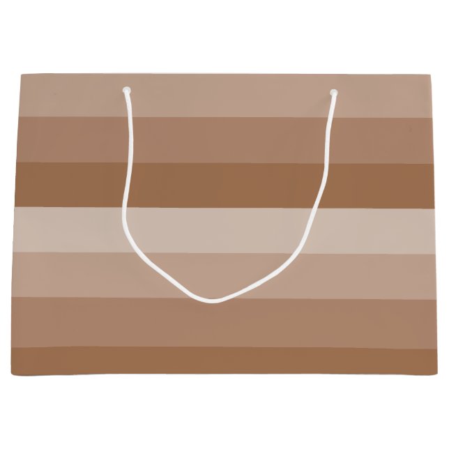 Sacola Para Presentes Grande Sombras das faixas castanhas (Frente)