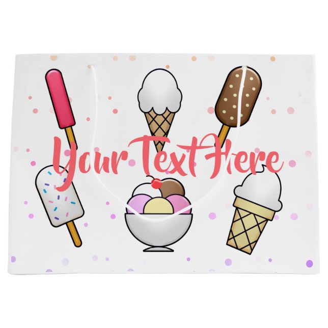 Sacola Para Presentes Grande Sonho de sorvete (Frente)