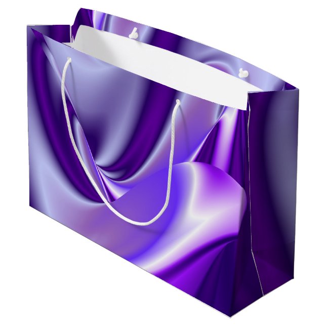 Sacola Para Presentes Grande Sonhos de Arco-Íris de Flor Roxo (Verso inclinado)