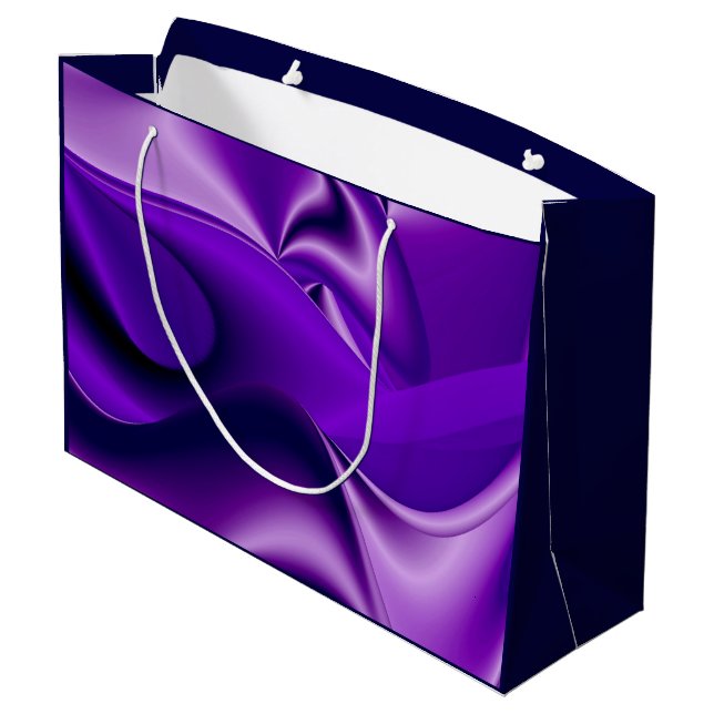 Sacola Para Presentes Grande Sonhos de Arco-Íris de Flor Roxo (Verso inclinado)