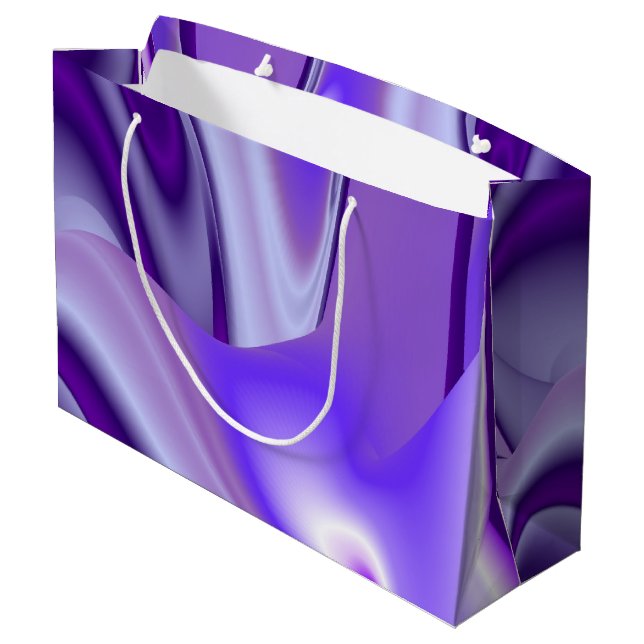 Sacola Para Presentes Grande Sonhos de Arco-Íris de Flor Roxo (Verso inclinado)