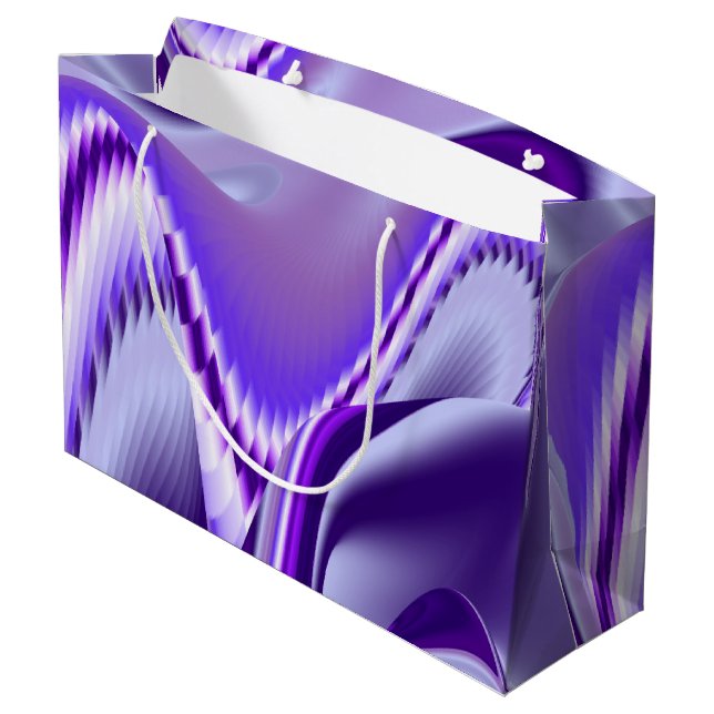 Sacola Para Presentes Grande Sonhos de Arco-Íris de Flor Roxo (Verso inclinado)