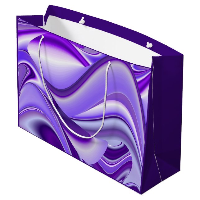 Sacola Para Presentes Grande Sonhos de Arco-Íris de Flor Roxo (Verso inclinado)