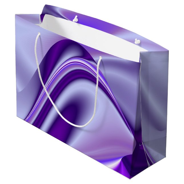 Sacola Para Presentes Grande Sonhos de Arco-Íris de Flor Roxo (Verso inclinado)