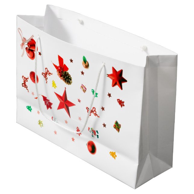 Sacola Para Presentes Grande Sornaços mistos de Felry Christmas (Frente inclinada)